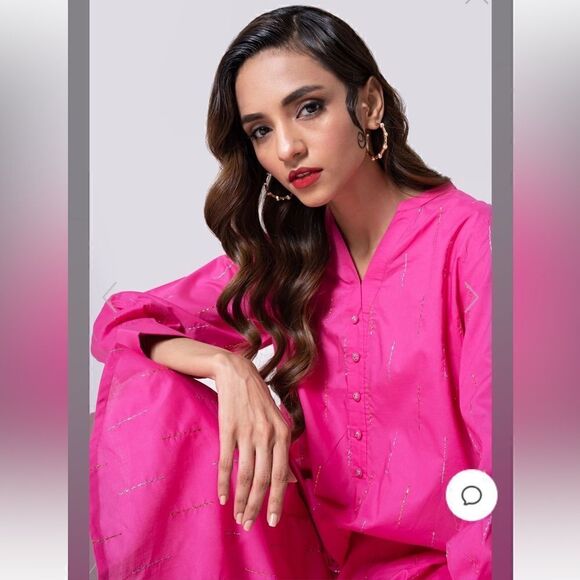 KHAADI PAKISTANI DESIGNER WEAR 2 PIECE KURTA DRESS AND PANTS - Picture 3 of 4